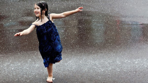 girl in rain