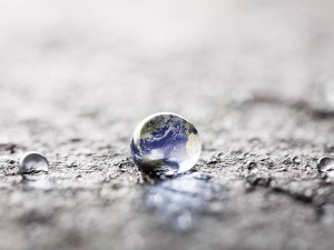 Water drop earth